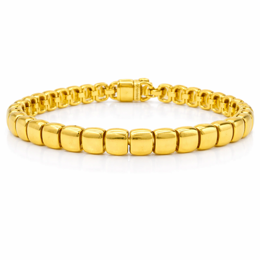 Plain Square 14k Yellow Gold Bracelet
