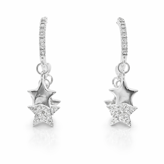 0.12CT Diamond 14k White Gold Earring