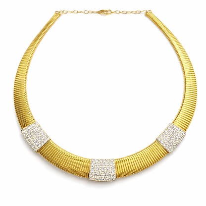 4.29Ct Diamond & Plain 14k Yellow Gold Necklace