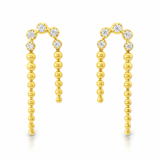 0.33CT Diamond 14k Yellow Gold Earring