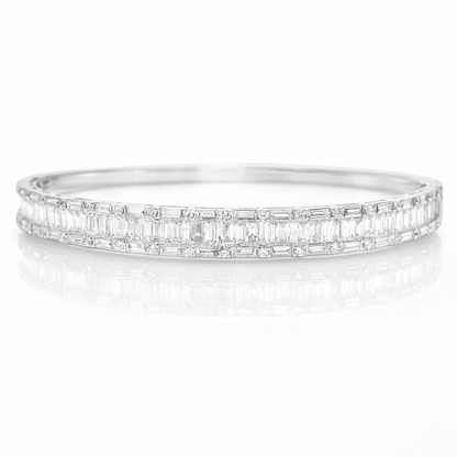 3.17CT Diamond Bangle 18k White Gold