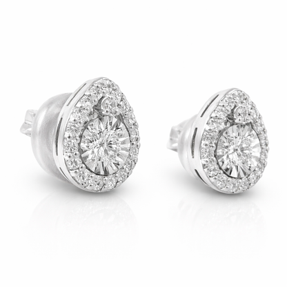 0.42CT Diamond  18k White Gold Earring