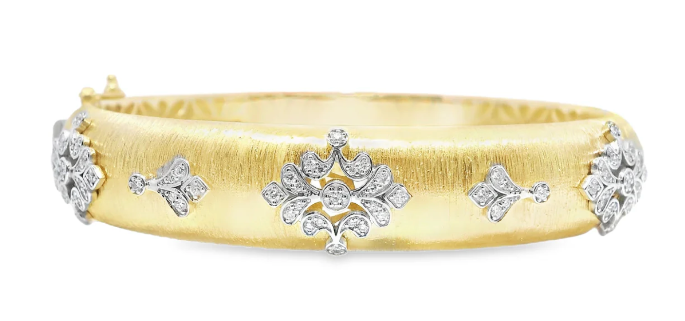 0.48CT Diamond Bangle 14k Yellow Gold