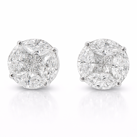 2.69CT Diamond 18k Gold Earring