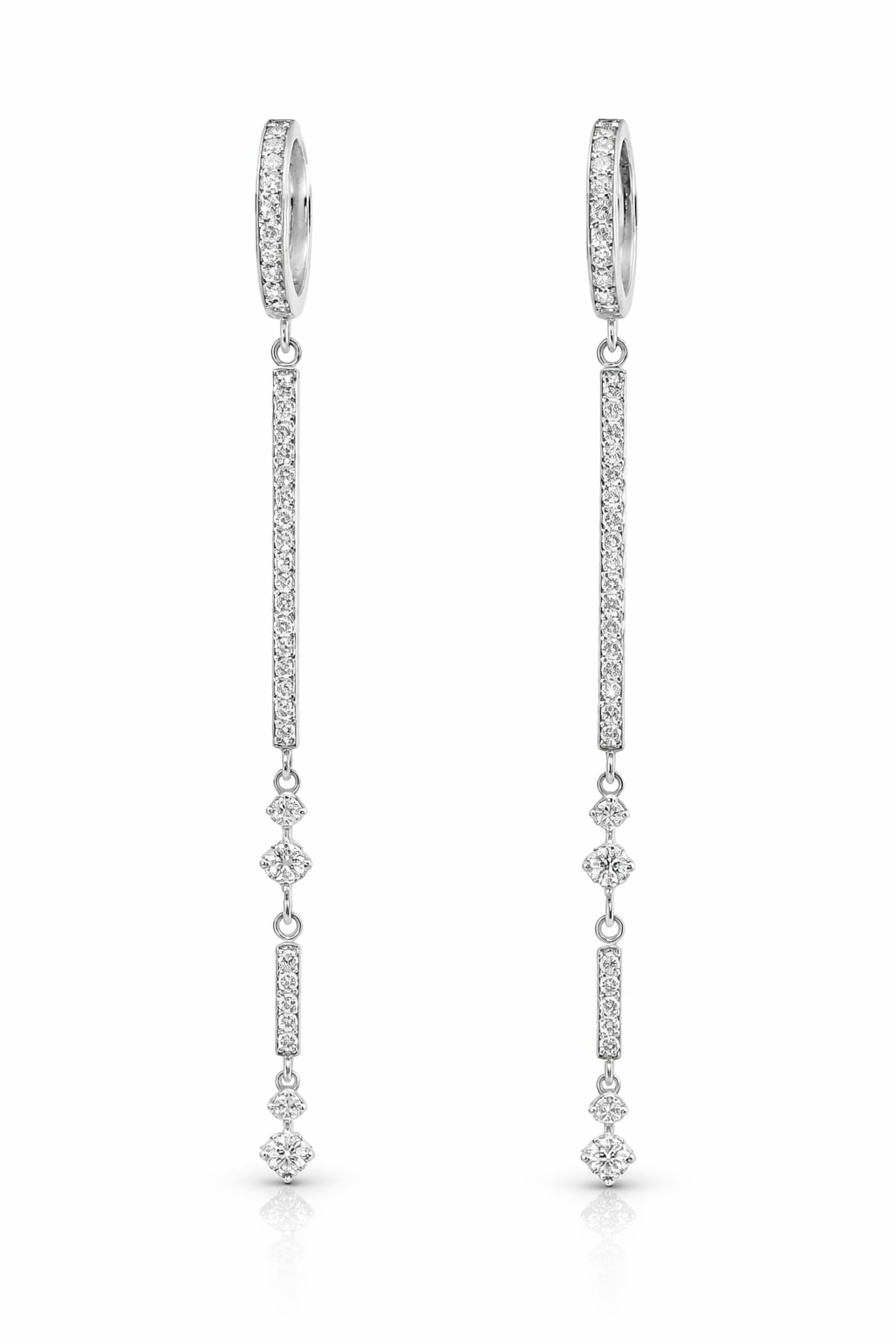 0.83CT Diamond Bar Earring 14k Gold