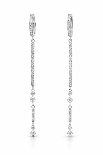 0.83CT Diamond Bar Earring 14k Gold