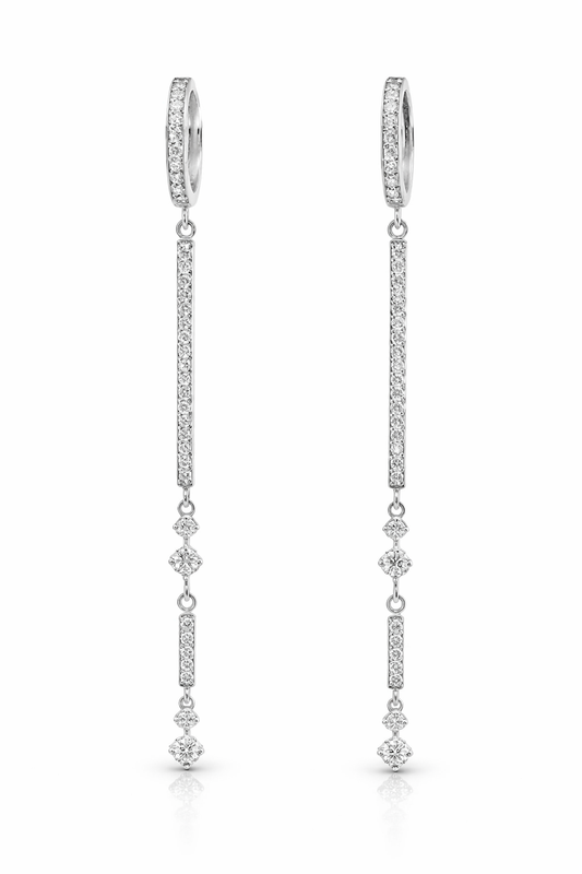 0.83CT Diamond Bar Earring 14k Gold
