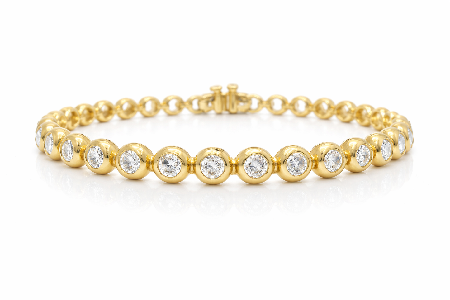 3.93CT Lab Diamond Bracelet 14k Yellow Gold