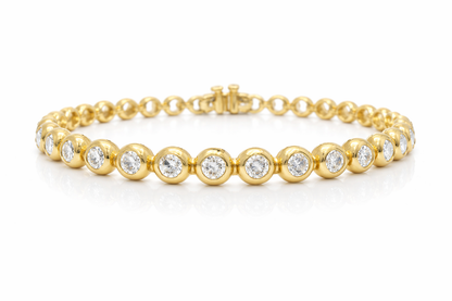 3.93CT Lab Diamond Bracelet 14k Yellow Gold