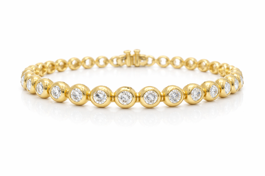3.93CT Lab Diamond Bracelet 14k Yellow Gold