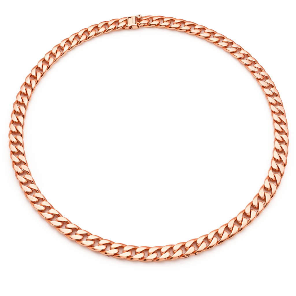 Plain Chain Link 18k Gold Necklace