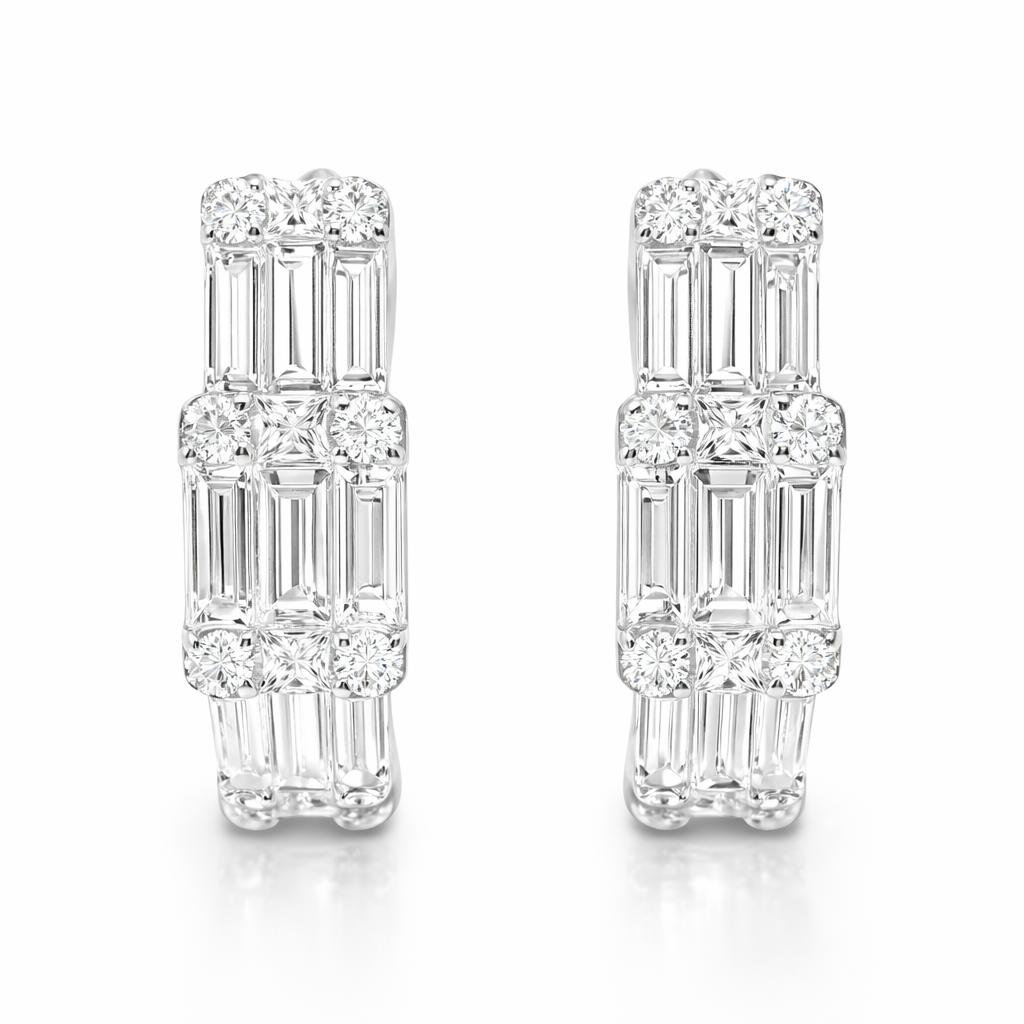 1.79CT Diamond 18k White Gold Earring
