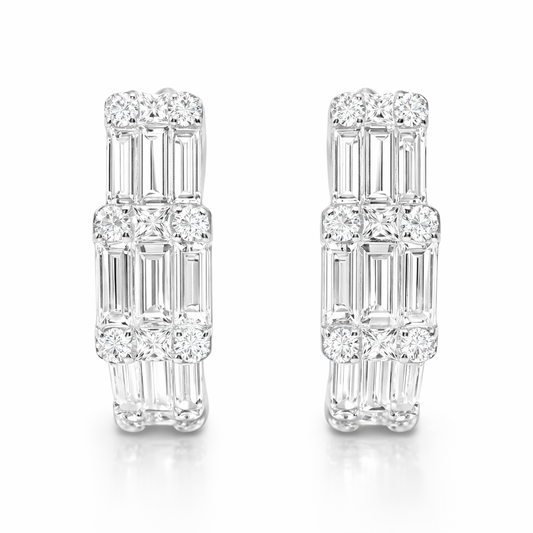 1.79CT Diamond 18k White Gold Earring
