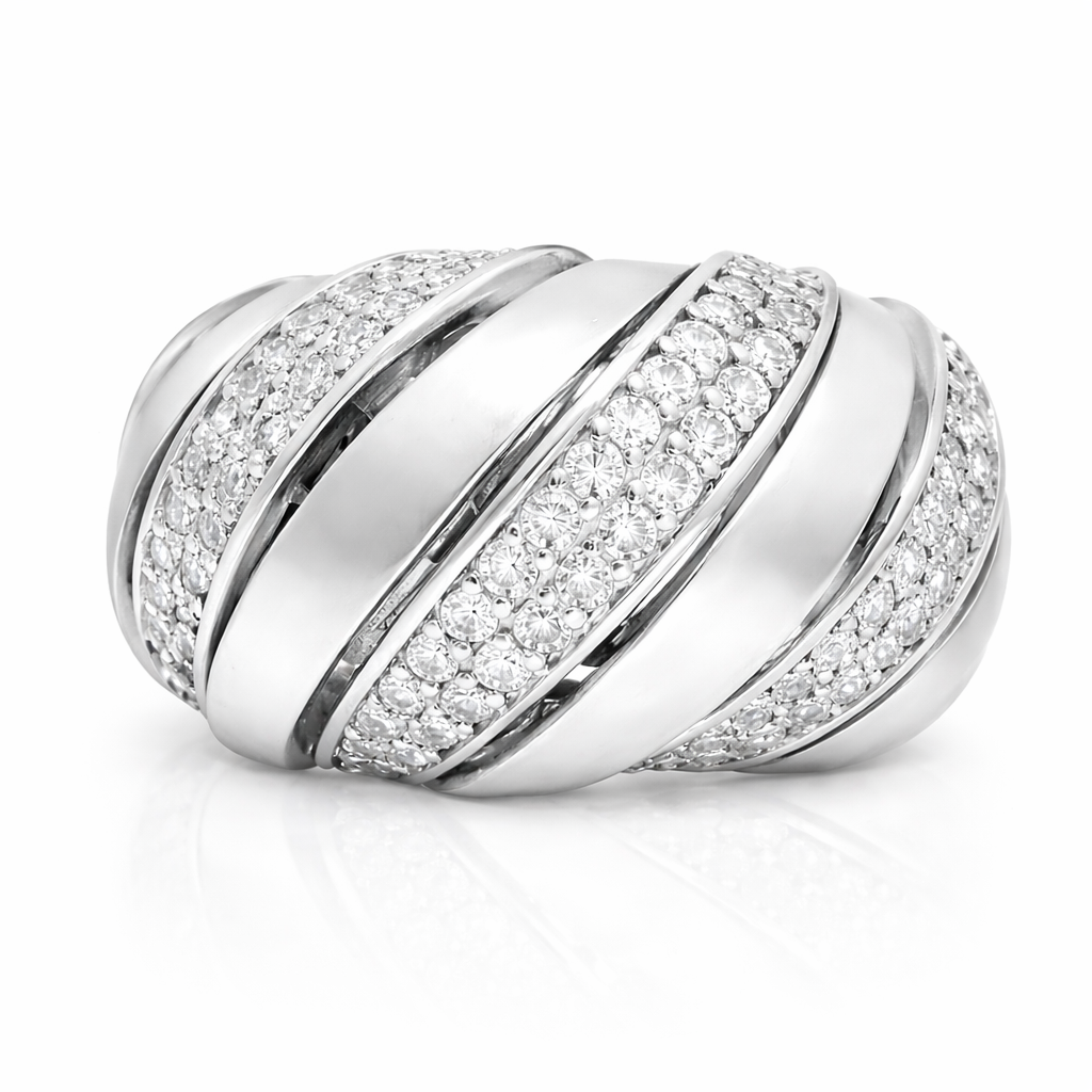 1.14CT Diamond Spiral Ring 14K Gold