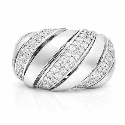 1.14CT Diamond Spiral Ring 14K Gold