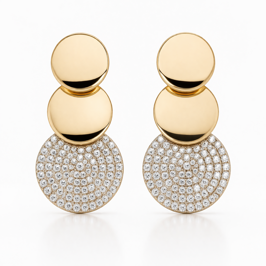 0.64CT Diamond Gold Earrings 14K Yellow Gold