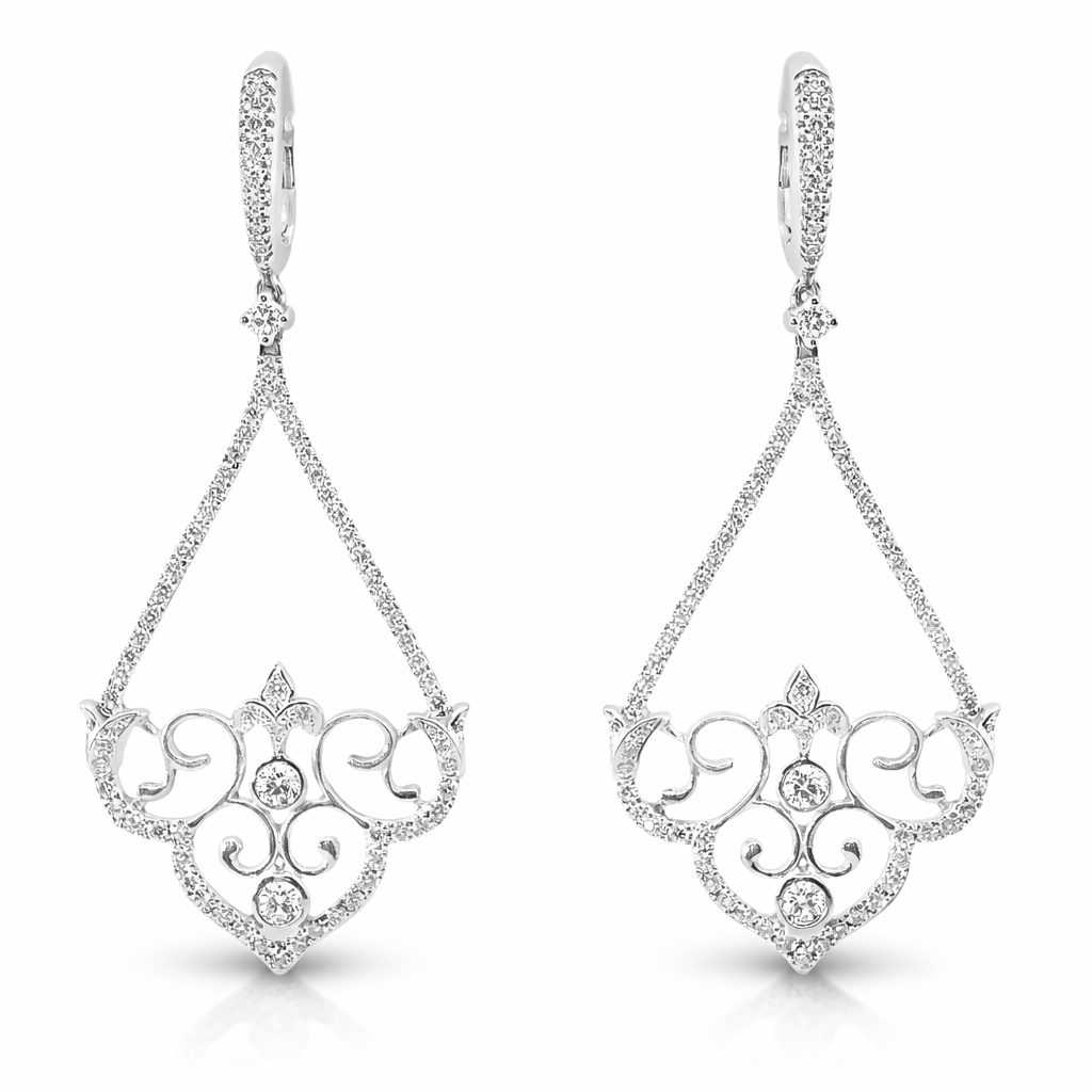 1.53CT Diamond 18k White Gold Earring