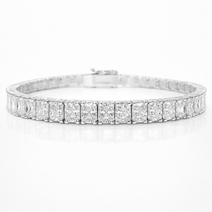 11.87CT Emerald Cut Lab Diamond Tennis Bracelet 14K White Gold
