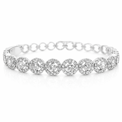 1.55CT Diamond Bangle 18k White Gold