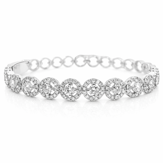 1.55CT Diamond Bangle 18k White Gold