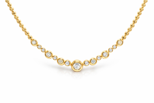 0.71CT Diamond Necklace 14k Yellow Gold