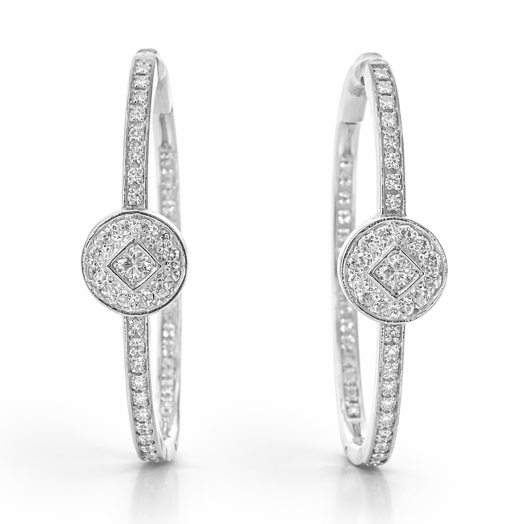 0.60CT Diamond 14k White Gold Earring