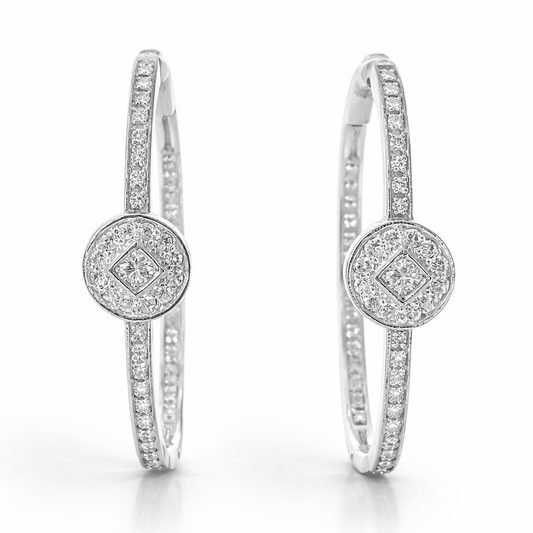 0.60CT Diamond 14k White Gold Earring