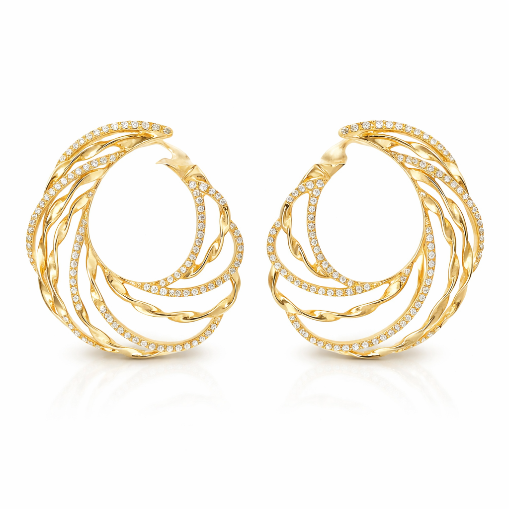 0.79CT Diamond Earring 14k Yellow Gold