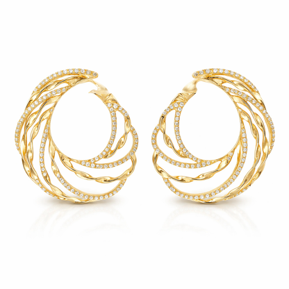 0.79CT Diamond Earring 14k Yellow Gold