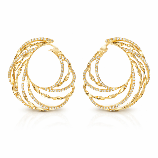 0.79CT Diamond Earring 14k Yellow Gold