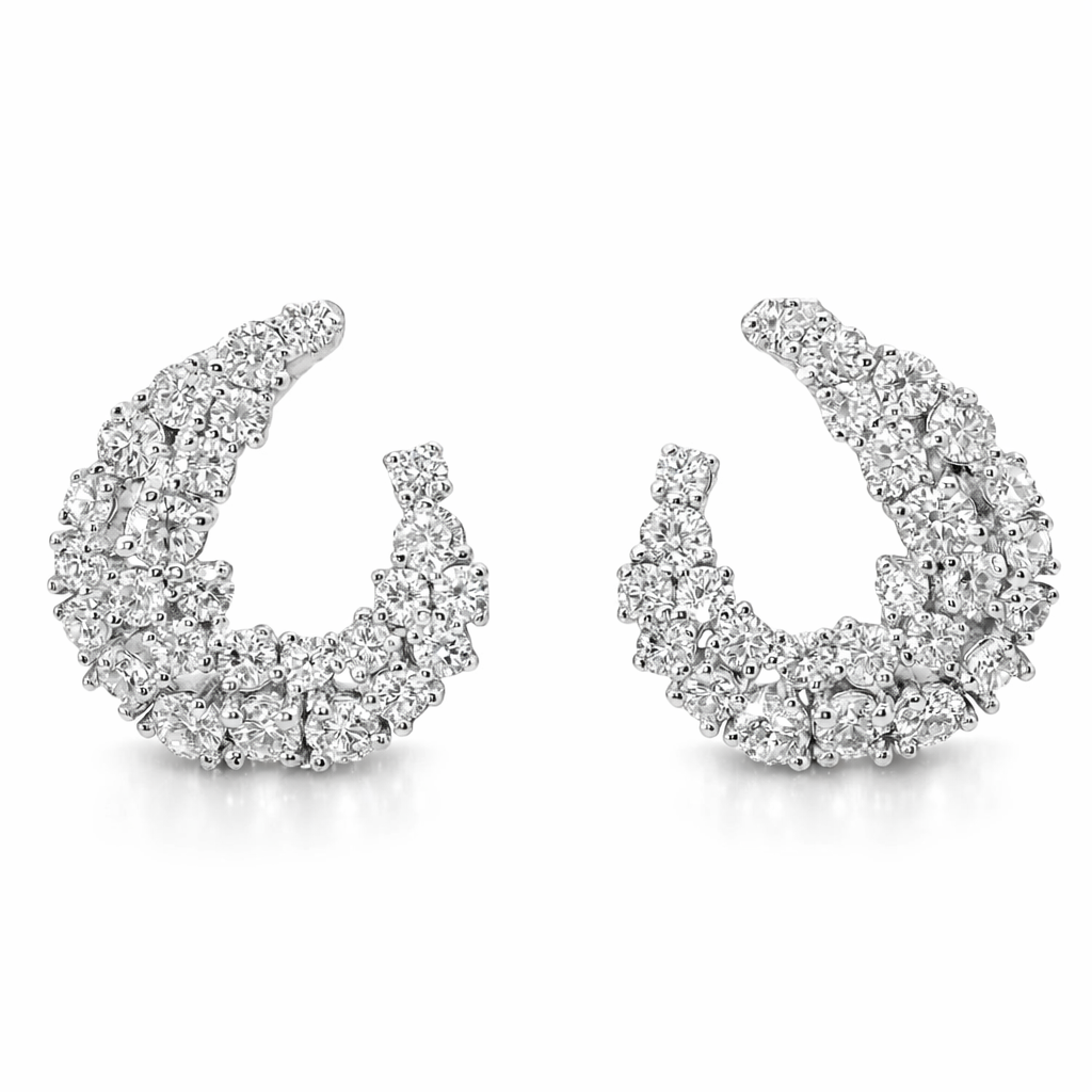 1.51CT Diamond 14k White Gold Earring