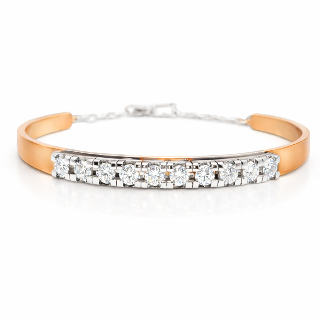 1.35CT Diamond Bangle 14k Rose Gold