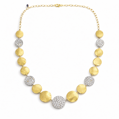 3.09CT Diamond Disc Fashion Necklace 14k Yellow Gold