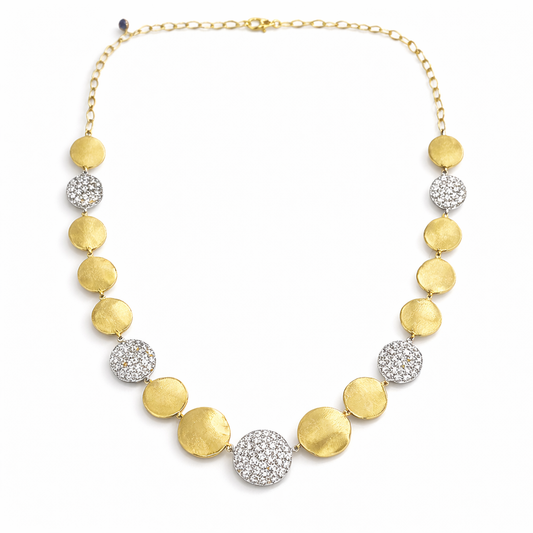 3.09CT Diamond Disc Fashion Necklace 14k Yellow Gold