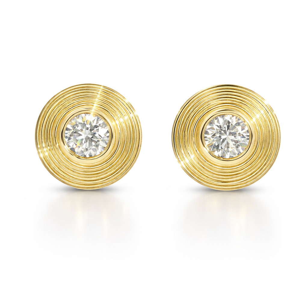 1.07CT Lab Diamond Earring 14k Yellow Gold
