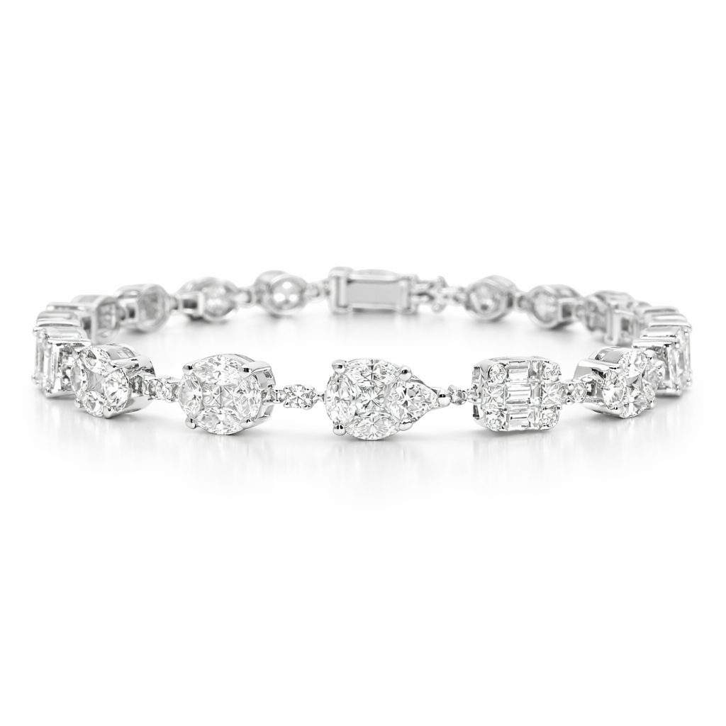 5.53CT Diamond Bracelet 18k White Gold