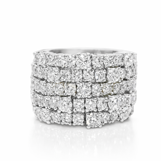 5.99CT Diamond Ring 18k White Gold