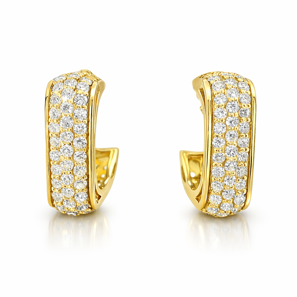 1.65CT Diamond  14k Yellow Gold Earring