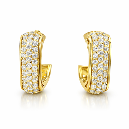 1.65CT Diamond  14k Yellow Gold Earring