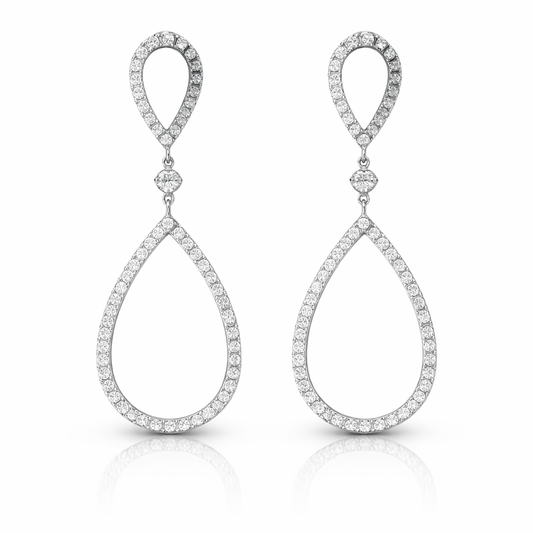 0.92Ct Diamond Earring 14k White Gold