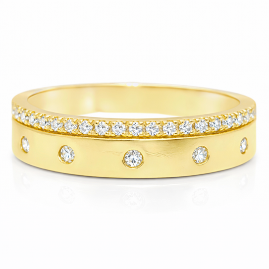 0.14ct Diamond Ring 18k Yellow Gold