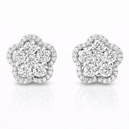 1.57CT Diamond 14k White Gold Earring