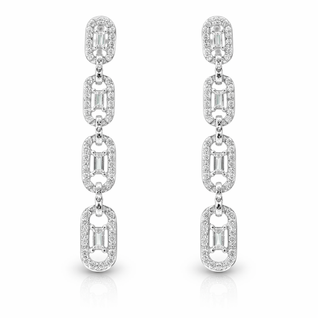 0.71CT Diamond 14k White Gold Earring