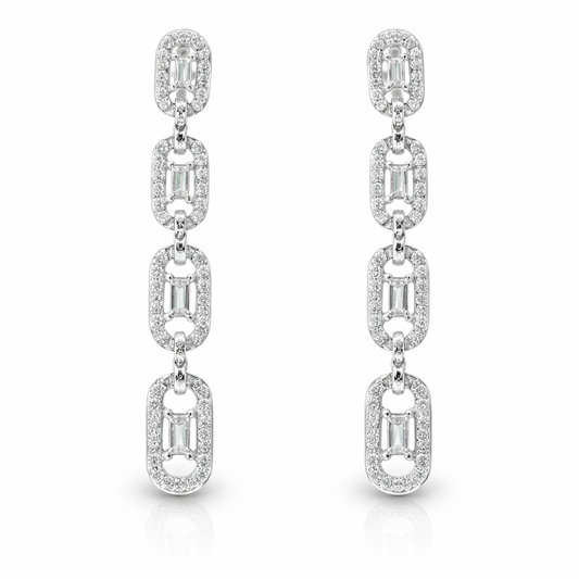 0.71CT Diamond 14k White Gold Earring