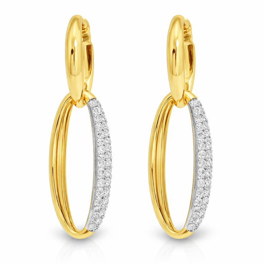 1.13CT Diamond  14k Yellow Gold Earring