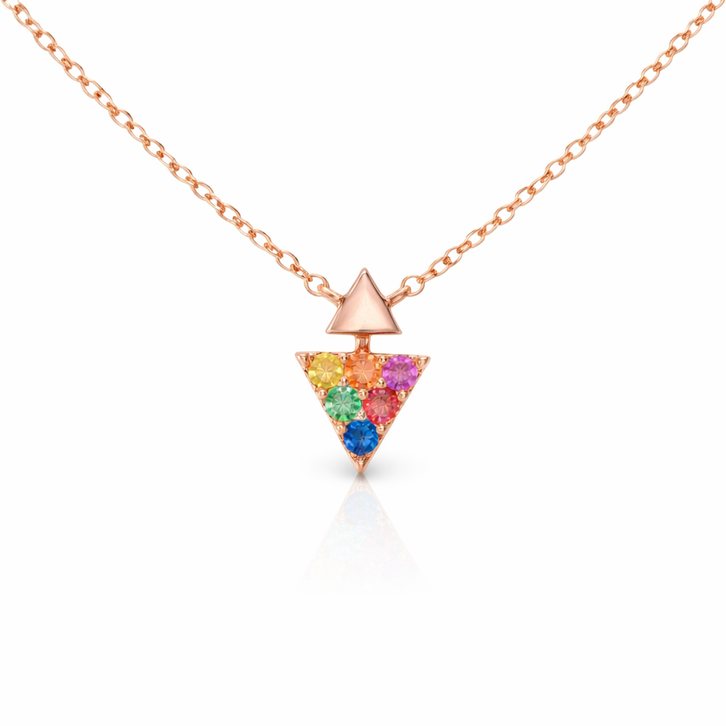 0.20CT Mixed Sapphire 14k Rose Gold Pendant