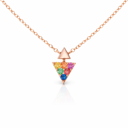 0.20CT Mixed Sapphire 14k Rose Gold Pendant
