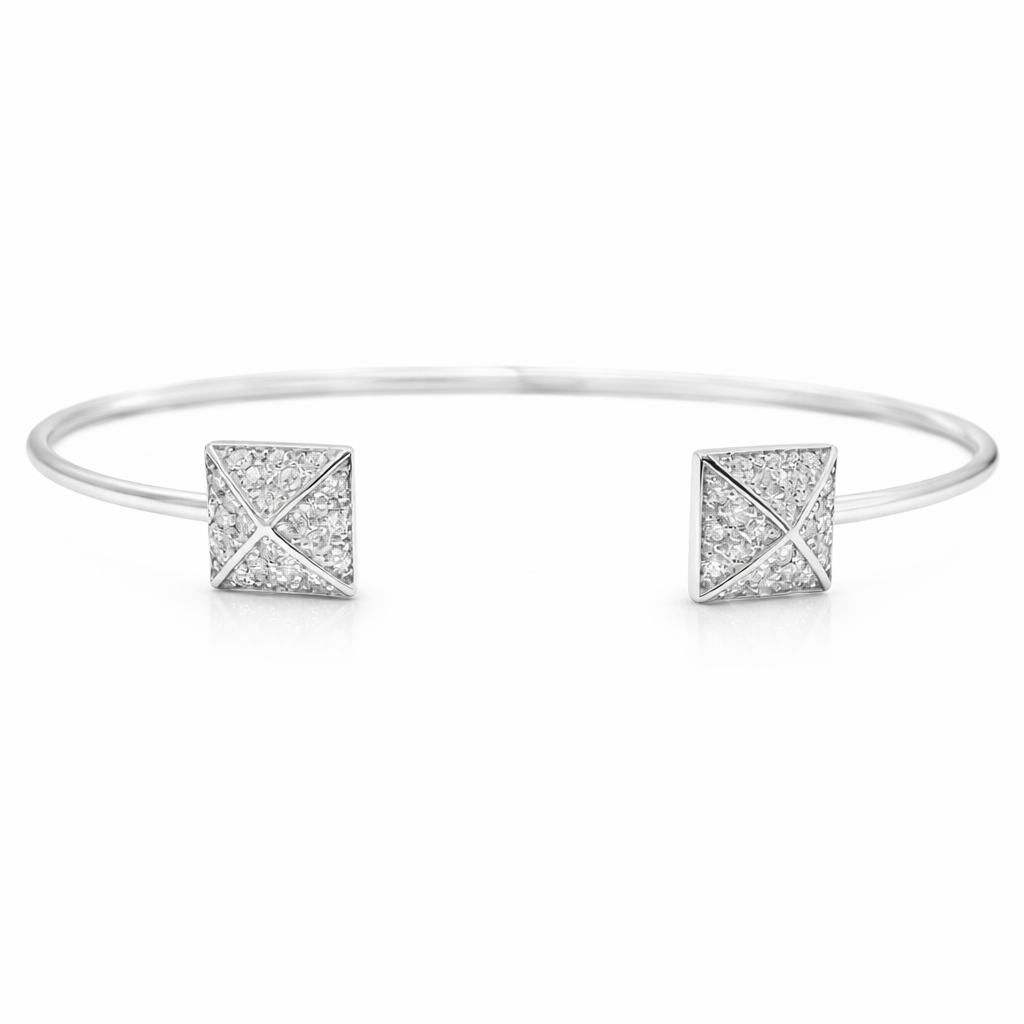 0.33CT Diamond Bangle 14k White Gold