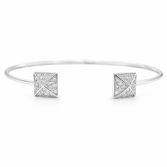 0.33CT Diamond Bangle 14k White Gold