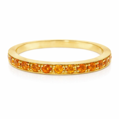 0.68CT Orange Sapphire Ring 14k Yellow Gold